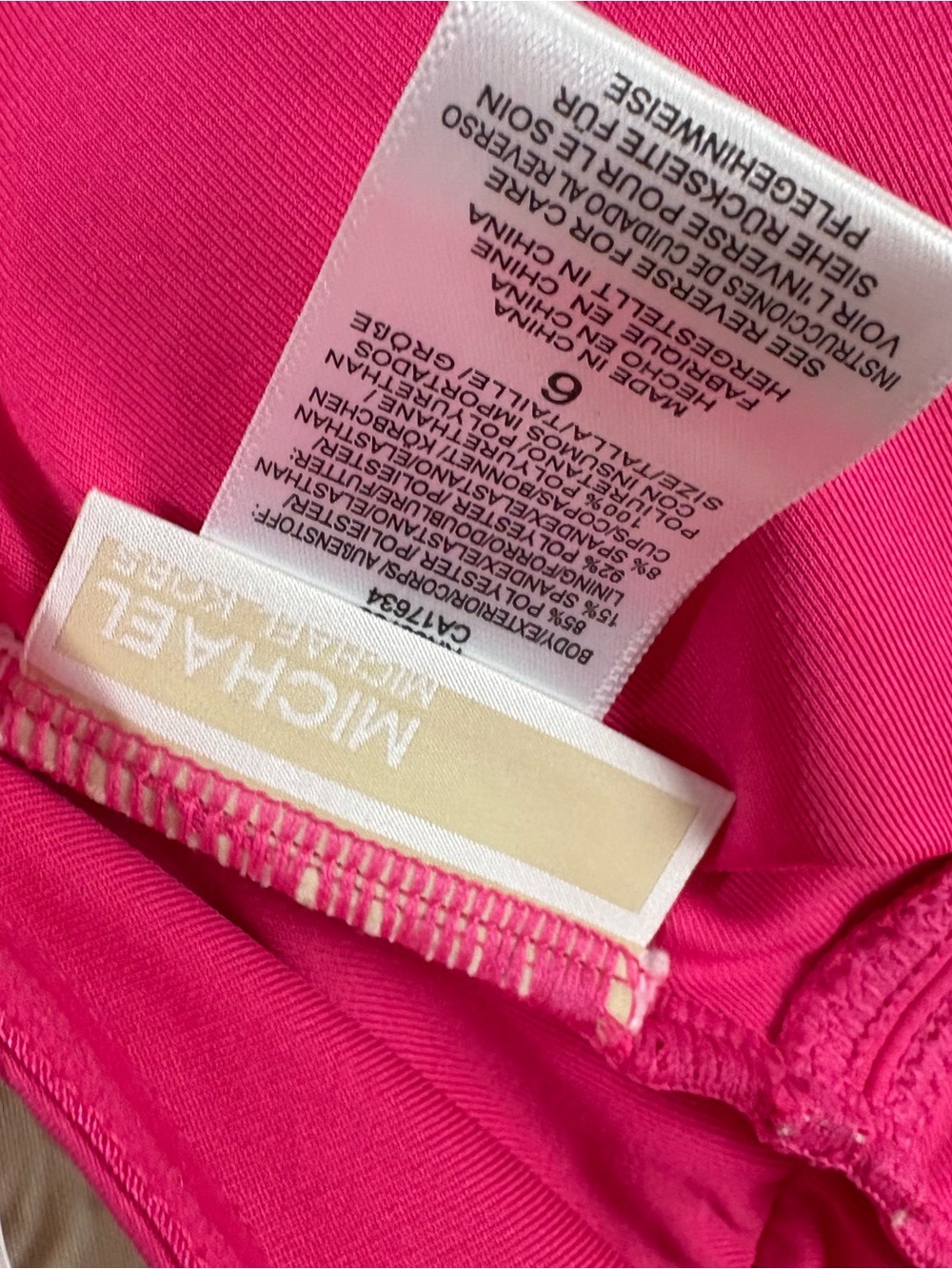 NEW Michael Kors Fuchsia Ruched One-Piece Halter Swimsuit - Picture 8 of 8